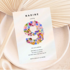 Invitación Chicas Noveno Cumpleaños Noveno Fiesta Floral
