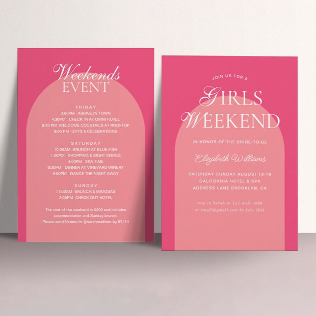 Invitación Chicas Pastel de Arco Rosa Fiesta de Bachelorette (Subido por el creador)