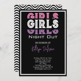 Invitación Chicas personalizados de noche
