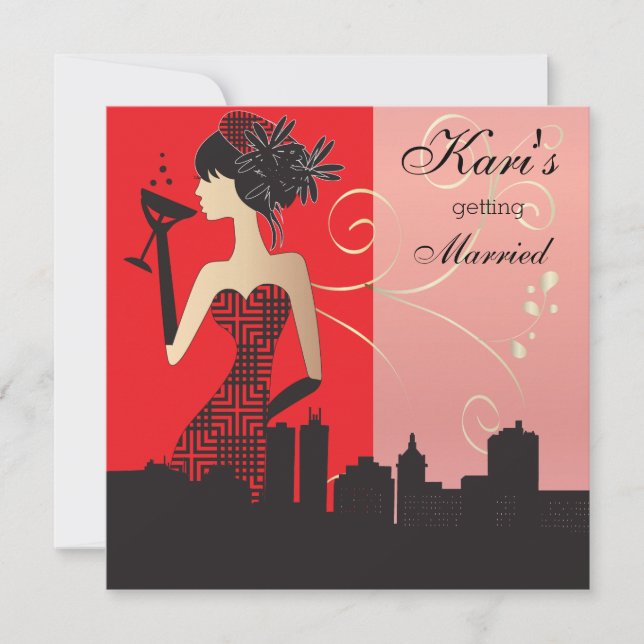 Invitación Chicas Personalizares Noche Fuera Eventos Fiestas (Anverso)