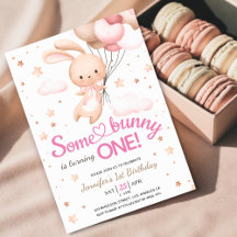 ¡chicas Pink Algunos conejitos son UNO! Bunny 1er 