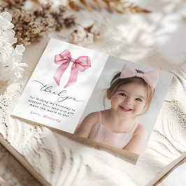 Invitación Chicas Pink Bow solo quieren ser una foto Gracias
