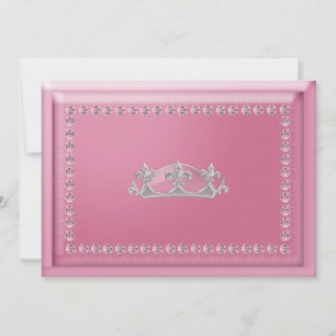 Invitación Chicas Pink Diamonds & Silver Crown Birday Party (