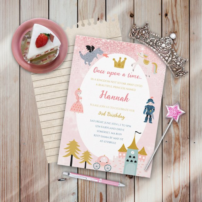 Invitación Chicas Pink Magical Princess Castle Cumpleaños (Subido por el creador)