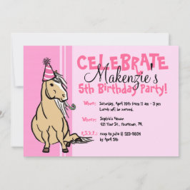 Invitación Chicas Pony Fiesta Rosa Cumpleaños