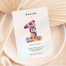 Invitación Chicas Primer cumpleaños Fiesta Floral