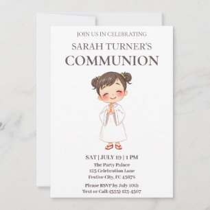 Invitación Chicas Primera Comunión Cristiana