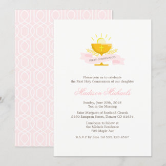 Invitación Chicas Primera Comunión Santa