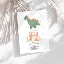 Chicas recortan Baby Shower las flores de dinosaur