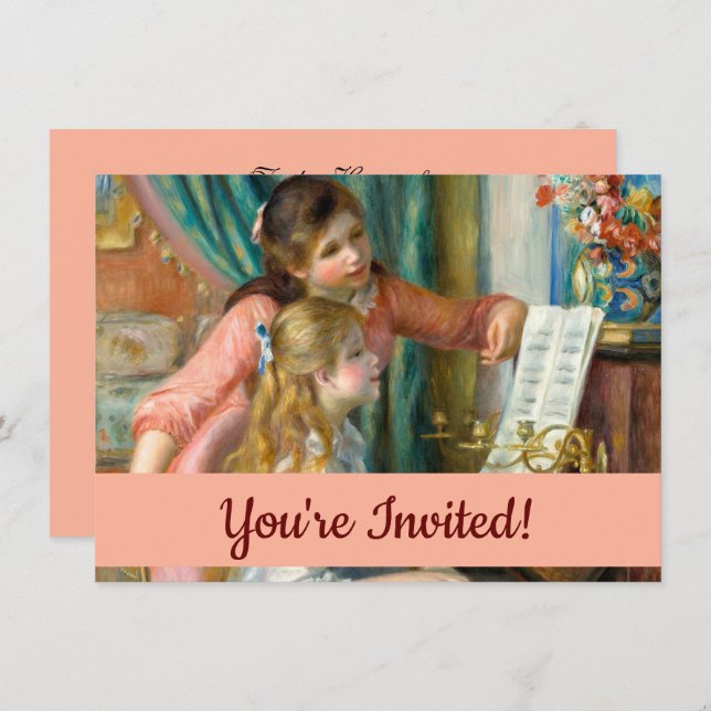 Invitación Chicas renegados de la pintura del impresionismo d (Anverso / Reverso)