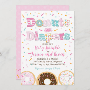 Invitación Chicas rociadas o duchas: donuts y paños