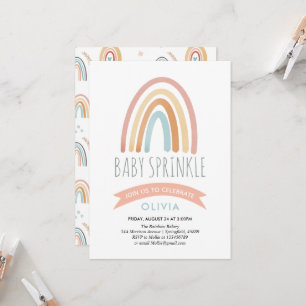 Invitación Chicas rompen el boho arcoiris rociar bebé