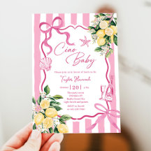 Chicas Rosa Limón Ciao Baby Baby Shower Italiano