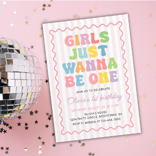 Invitación Chicas Rosadas Solo Quieren Ser Un Cumpleaños Colo