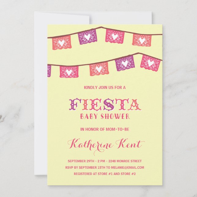 Invitación Chicas rosados Baby Shower de la fiesta el | de la (Anverso)
