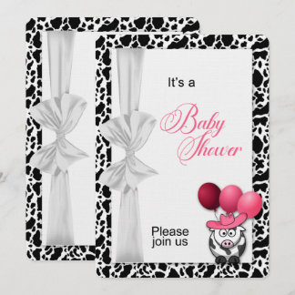 Invitación Chicas rosados Baby Shower occidental