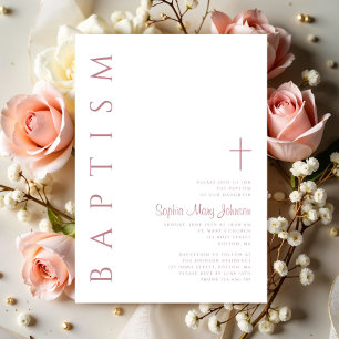 Invitación Chicas rosados con escritura elegante moderna baut