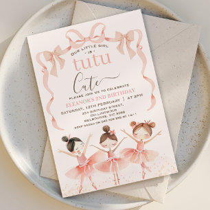 Invitación Chicas rosados de ballet Tutu Ballerina Segundo cu