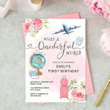 Chicas rosados Primer cumpleaños del mundo maravil