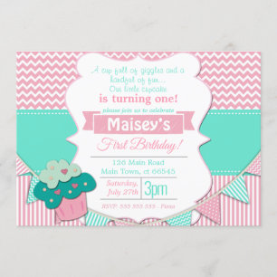 Invitación Chicas rosados y blancos quequito pizarra de cumpl