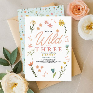 Invitación Chicas Salvajes y Libres Boho Flor Silvestre Cumpl