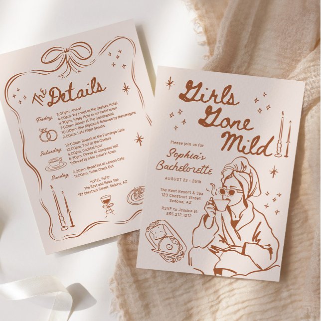 Invitación Chicas se fueron de la suave fiesta de la soltera (Girls Gone Mild Bachelorette Party)