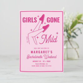 Invitación Chicas se han vuelto modestos bachillerato rosado