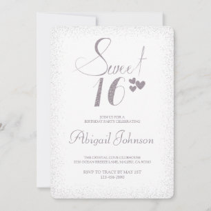 Invitación Chicas Silver Elegant Dulce 16 Cumpleaños