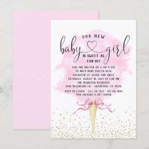 Invitación Chicas Sip Véase Pink Gold Candy Baby Shower