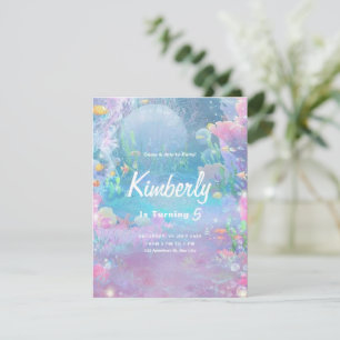 Invitación Chicas Sirviéndose Bajo El Cumpleaños Del Mar, Chi