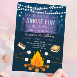 Invitación Chicas S'mores Campfire Más Divertido Cumpleaños