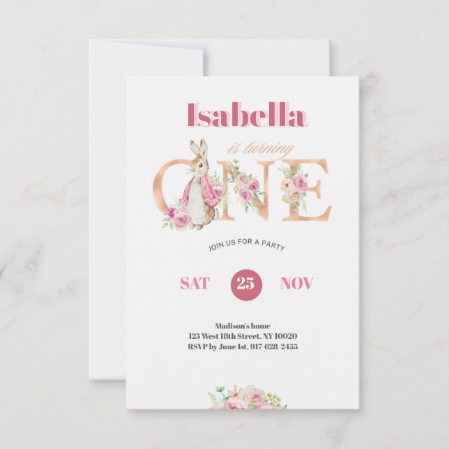 Invitación Chicas solo quieren ser un bebé rosado primer cump (Anverso)