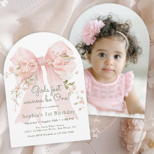 Invitación Chicas Solo Quieren Ser Una Foto Cumpleaños 1er