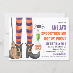 Invitación Chicas Spooktacular Magic Halloween Cumpleaños