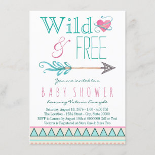 Invitación Chicas Tribal Boho Arrow Baby Shower
