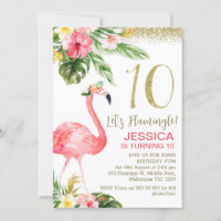Chicas Tropical Foral Let's Flamingle décimo cumpl