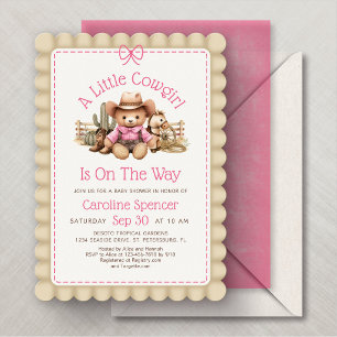 Invitación Chicas Vaqueras del Oeste Cumpleaños Rosa de la Be