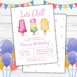 Invitación Chicas verano vamos a matar a Popsicle cumpleaños