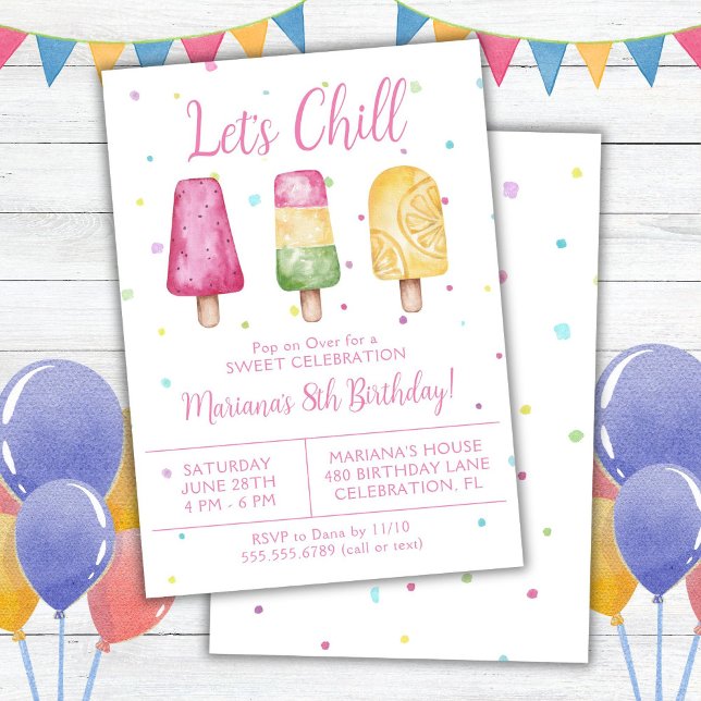 Invitación Chicas verano vamos a matar a Popsicle cumpleaños (Subido por el creador)