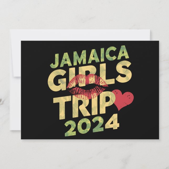 Invitación Chicas viajan a Jamaica 2024 vacaciones de verano (Anverso)