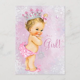 Invitación Chicas Winter Wonderland Baby Shower
