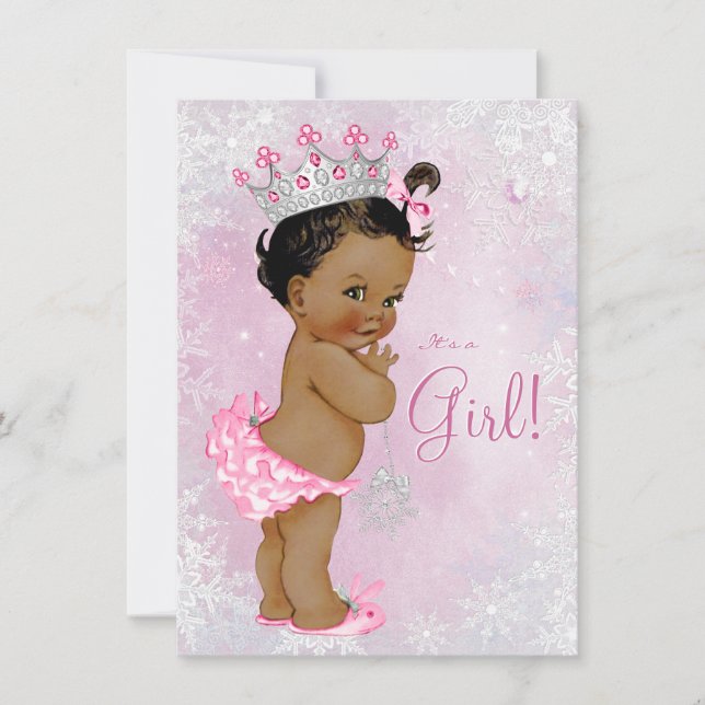 Invitación Chicas Winter Wonderland Baby Shower (Anverso)