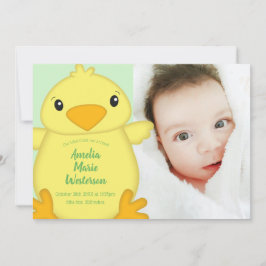 Invitación Chick Baby Shower Green