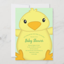 Invitación Chick Baby Shower Green