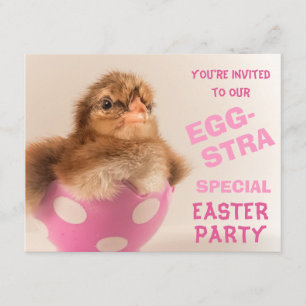 Invitación Chick en Egg Eggstra Fiesta especial de Pascua