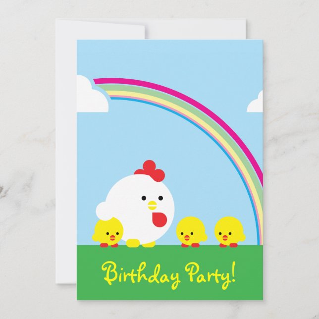 Invitación Chick 'n chicks (Anverso)