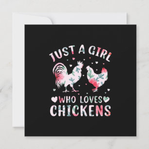 Invitación Chicken Lover   Chica que ama a las gallinas