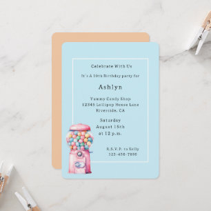 Invitación Chicle Cumpleaños Caprichoso