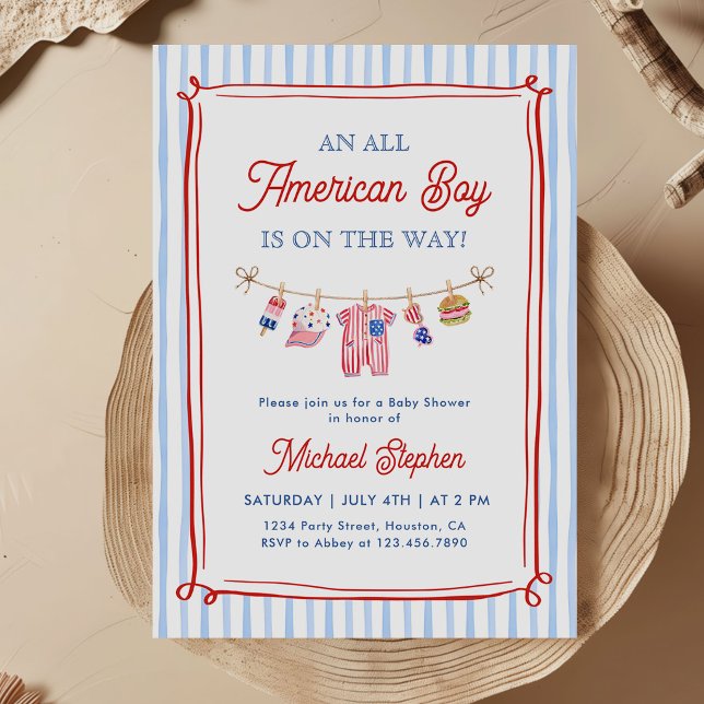 Invitación Chico Americano Ducha de Bebe 4 de Julio (Subido por el creador)
