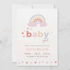Invitación Chico Arcoíris Bebé Moderno Beige Baby Shower